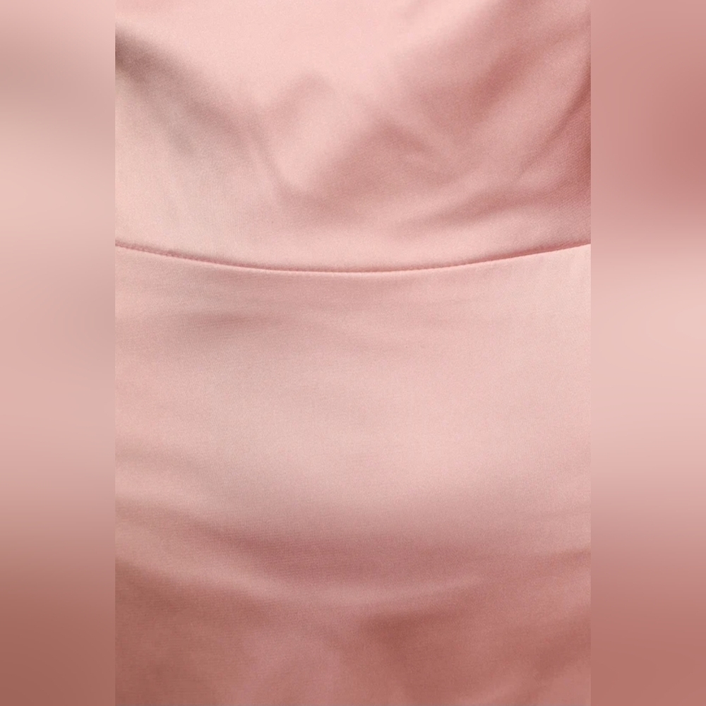 Lulu's Sereno Mauve Pink Satin Cowl Neck Asymmetrical Midi Dress, Size Medium - Picture 5 of 12